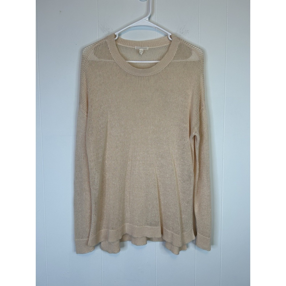 Eileen Fisher Women's Size Small Loose Knit Sweater Organic Cotton Cream 309